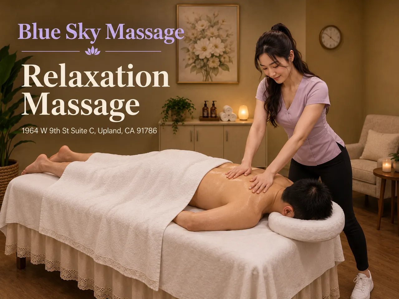 Relaxation Massage at Blue Sky Massage in Upland, CA