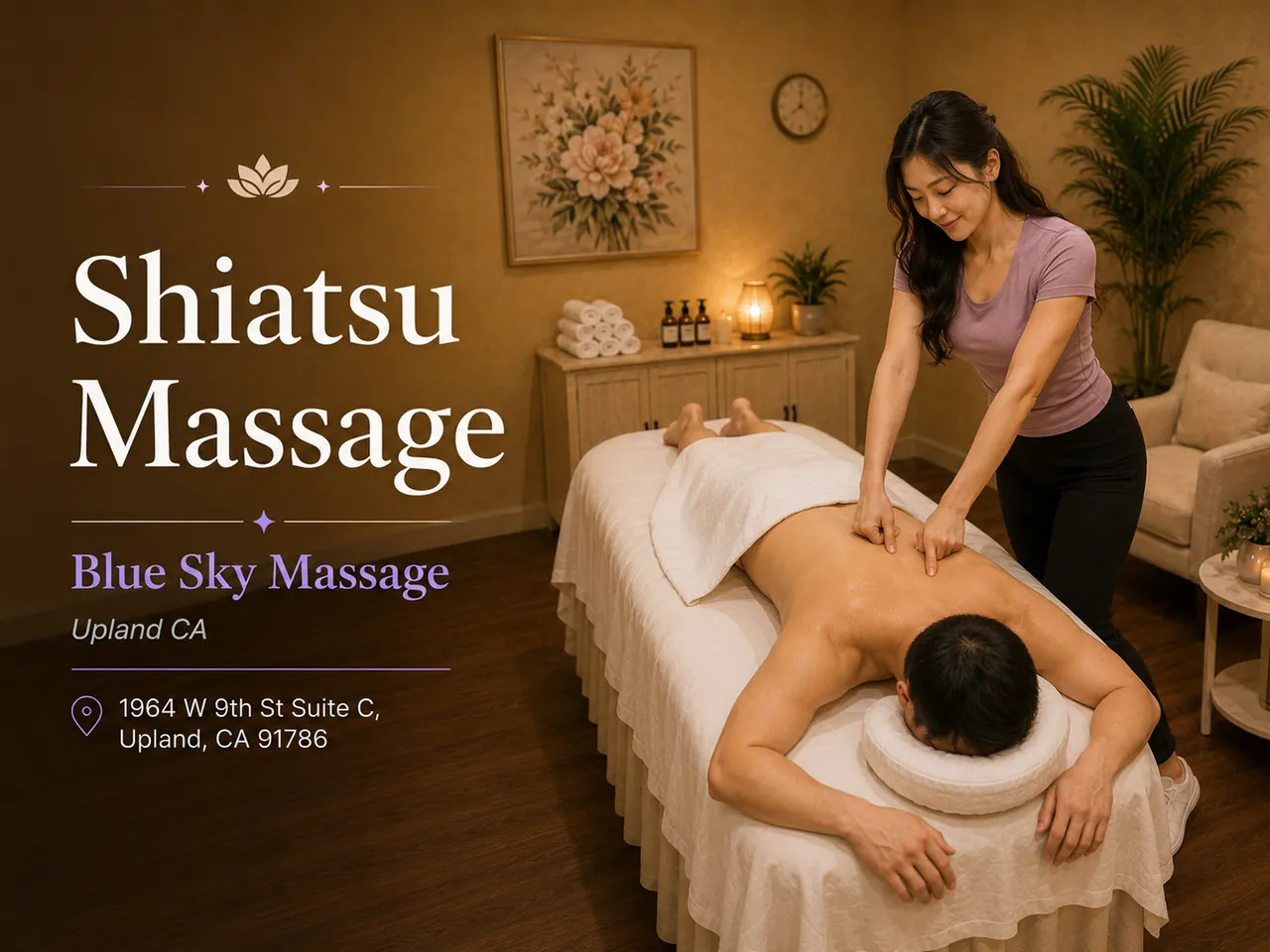 Shiatsu Massage in Upland, CA at Blue Sky Massage